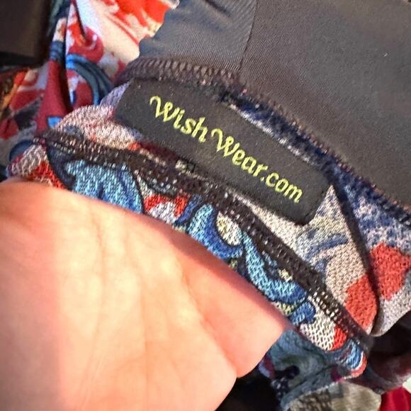 Red Long Sleeve Shortsie Jumpsuit Regal Gorgeous Pattern - Picture 4 of 6